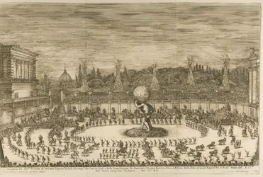 Il mondo festeggiante, balletto a cavallo con motivo de la boda de Cosimo de Medici con M