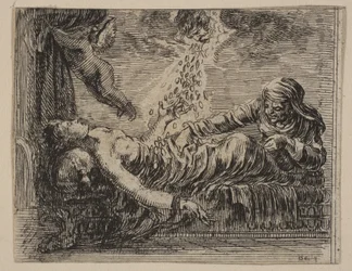 Júpiter y Danäe, del Juego de la Mitología, 1644
