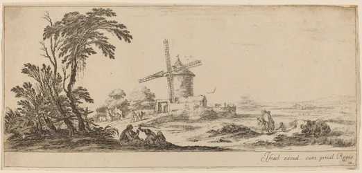 Paisaje con molino de viento