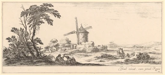Paisaje con molino de viento
