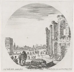 Paisaje con el Coliseo y el Arco de Constantino Paisajes y ruinas en Roma (título de la serie) Paysages et ruines de Rome (título de la serie)