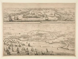 Plano del sitio de La Rochelle, en 1628