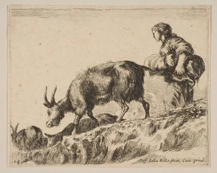 Placa 14: pastora pastoreando cabras, ca. 1641