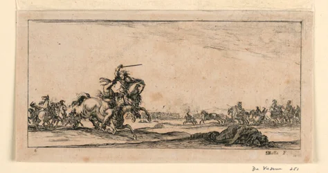 Placa 6, de "Desseins de Queleques Conduites de Troupes, Canons, et Ataques de Villes"