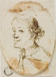 Retrato Busto de hombre con corbata (anverso); Boceto de silla de montar (reverso)