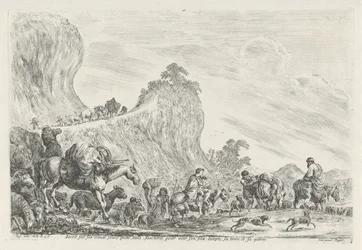 Reis van Jakob cerca de Egipto Iacob en sus viejos tiempos se va sin ira por su hijo José, las tierras y su patria (título sobre objeto)