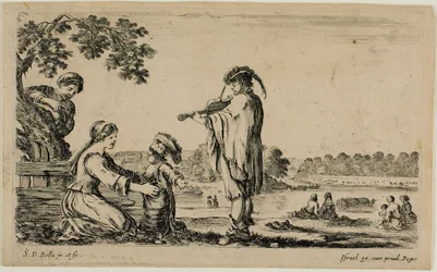 Violinista de pie, de Figuras diversas del campo
