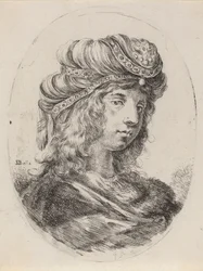 Sultana con un turbante a rayas, girada a la derecha, 1649-1650