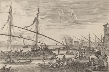 Las fortificaciones en Livorno, probablemente c. 1654-1655