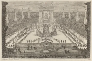 El Príncipe de Toscana, sus tropas a caballo y carruajes alrededor del Monte Atlas, 1661