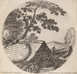 Página de título para Paysages et ruines de Rome, 1646