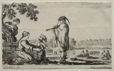 Varias Figuras y Paisajes: Un Violinista, 1649
