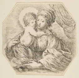 Virgen y Niño Jesús, una composición octogonal, ca. 1649