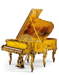 Un fino piano de cola de madera dorada y Vernis Martin, c.1898