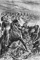 La batalla de Marengo, grabado por Schuler, Jules Theophile (1821-78), de 