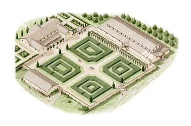 Villa romana de Brading, Isla de Wight (dibujada en 2012), c.350-400 (tinta y acuarela)
