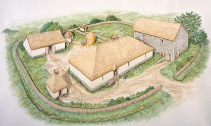 Manor del sur, aldea medieval de Wharram Percy, North Yorkshire, siglo XIII c. 2000s