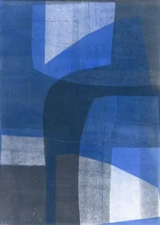 Arcos azules VI, 2015 (monocopia sobre papel)