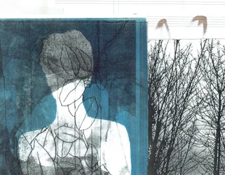 La Foret I, 2016 (monocopia y collage)