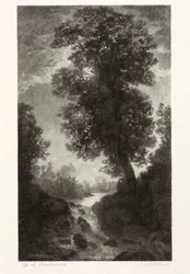 Una cascada a la luz de la luna