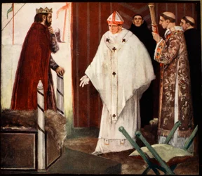 Stephen Langton, ilustración de "The Mighty Army" de Winifred M. Letts, pub. 1912 (litografía en color)