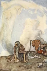 El corcel blanco se había desvanecido de sus ojos como una corona de niebla, ilustración de 