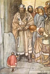 Todos salieron en tropel, señores y damas, para ver al hombrecito