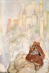 Cabalgaban hacia un Palacio Majestuoso, c. 1910