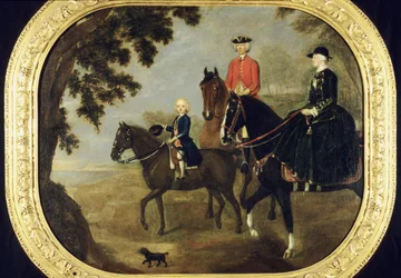 Sir George Hampton y familia, c.1738