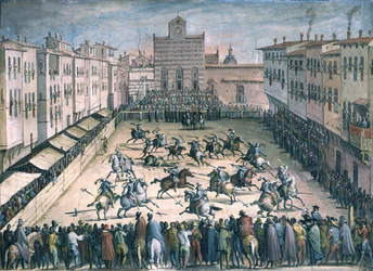 Justa de caballos en la Piazza Santa Croce, 1561-1562