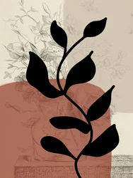 Silueta botánica negra