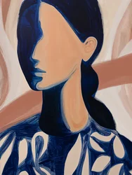 Elegante perfil azul