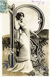 R: Gabrielle Robinne, actriz francesa, Comédie-Française, París - alfabeto en postal