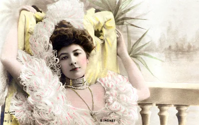 Simonet, comediante en Bruselas, Tarjeta postal, c. 1900