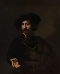 Hombre con gorguera de acero