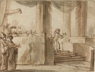 Judas Dejando al Sumo Sacerdote