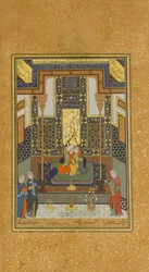 Matrimonio de Khusrau y Shirin, Folio 104 de un Khamsa Quinteto de Nizami, A.H. 931/A.D. 1524-25. Creadores: Sultan Muhammad Nur, Mahmud Muzahhib, Shaikh Zada