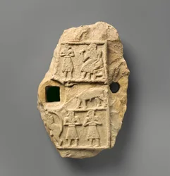 Placa de relieve con una escena de banquete