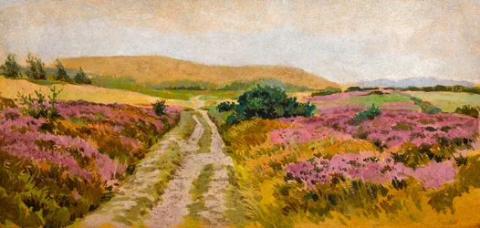Paisaje con brezo (acuarela sobre papel)