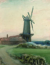 Estudio de un molino de viento (acuarela sobre papel)