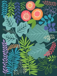 Hojas de selva de colores