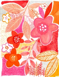 Flores botánicas de vivos colores