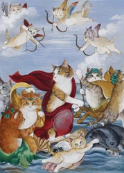 Ilustración de ¡Gatos en abundancia! Compendio de gatos cultos (pub. 2015)