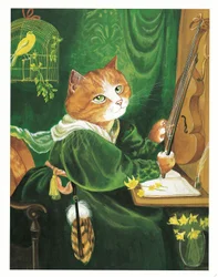 Ilustración de Gatos prerrafaelitas (pub. 1999)