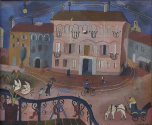 Escena callejera (óleo sobre lienzo)
