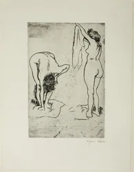 Dos mujeres secándose