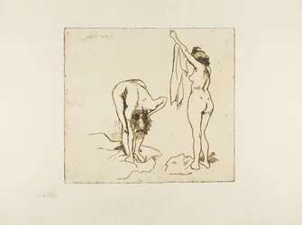 Dos mujeres secándose