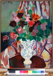 Jarrón con tulipanes