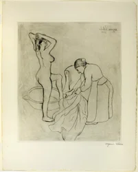Mujer con grandes senos y anciana