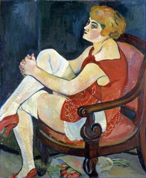 Mujer con medias blancas, 1924